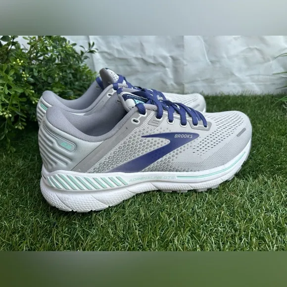 BROOKS Adrenaline GTS 22 Women Alloy/Blue/GreenRunning Shoes SIZE  9 NEW
