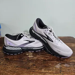 Brooks Adrenaline GTS 23 Gray Black Purple Womens Size 9.5 NARROW