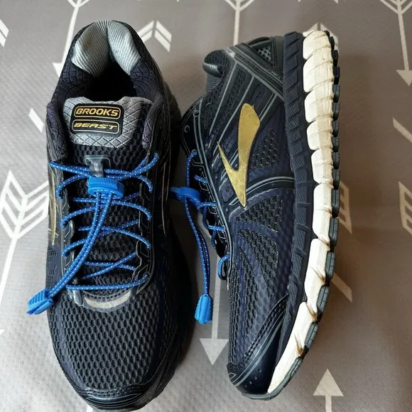 Brooks Beast DNA Flex TRA Men Dark Blue Running Shoes Size 8.5 Medium D