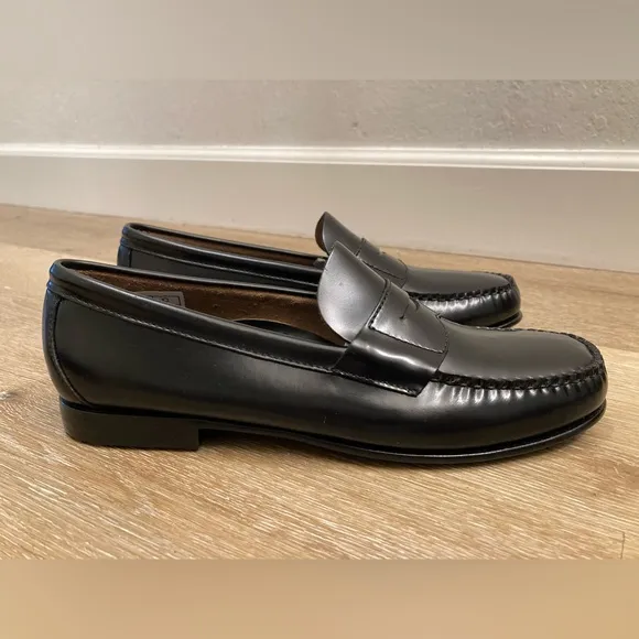 Brooks Brothers Black Leather Casual Penny Loafer Men Shoes Size 6New No Box