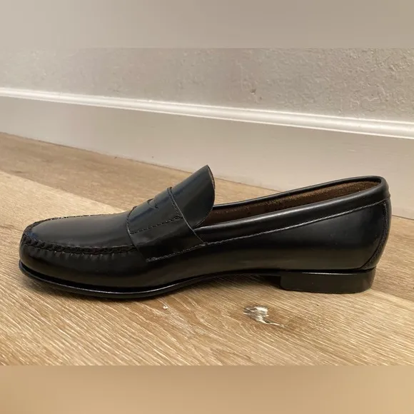 Brooks Brothers Black Leather Casual Penny Loafer Men Shoes Size 6New No Box