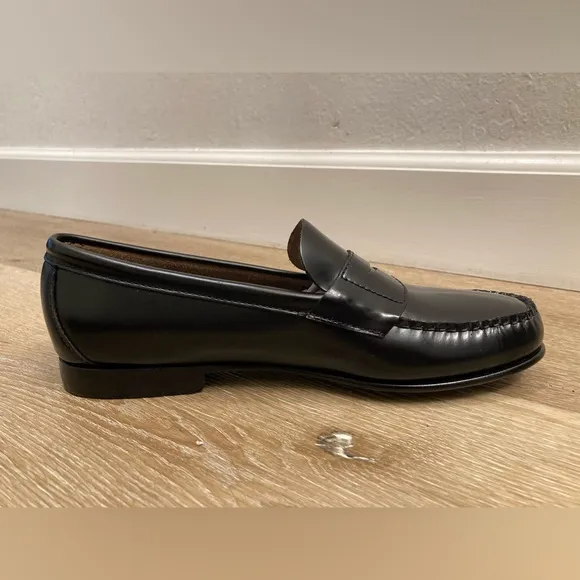 Brooks Brothers Black Leather Casual Penny Loafer Men Shoes Size 6New No Box