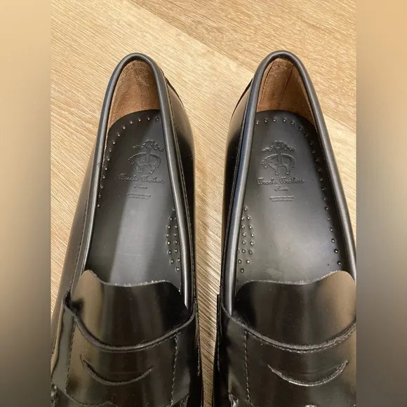 Brooks Brothers Black Leather Casual Penny Loafer Men Shoes Size 6New No Box