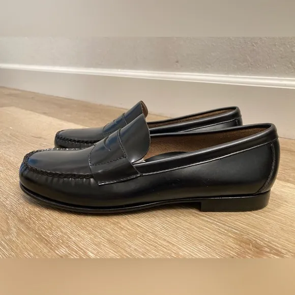 Brooks Brothers Black Leather Casual Penny Loafer Men Shoes Size 6New No Box