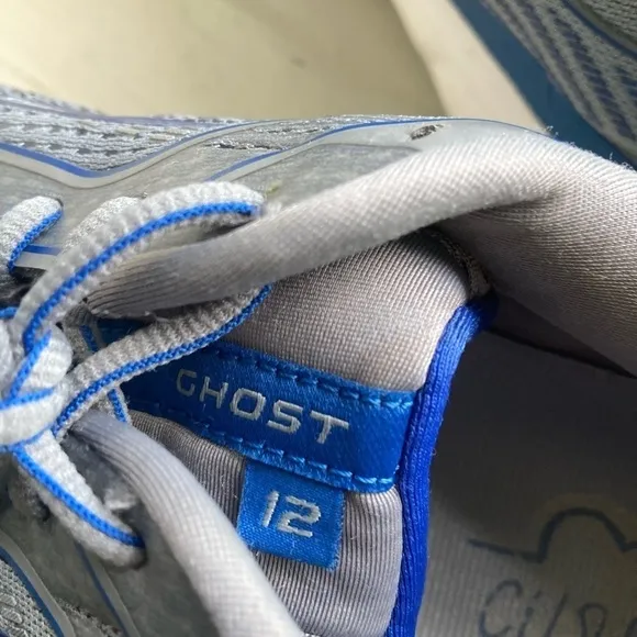 Brooks Ghost 12 Running Walking Training Shoes Gray Blue Men's Sz 12 Read