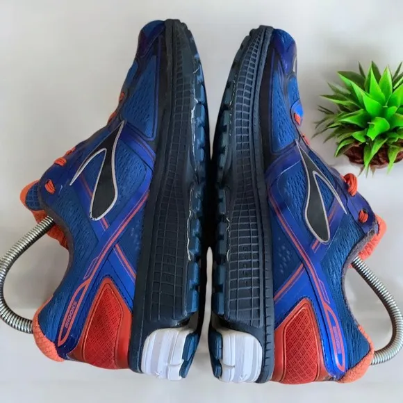 Brooks Ghost 8 Running Shoes Cushioning Athletic Blue Orange Mens Size 10