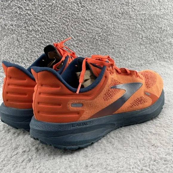 Brooks Launch 9 Running Shoes Men's 12 Orange Navy Performance Training Outdoor