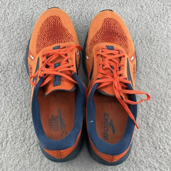 Brooks Launch 9 Running Shoes Men's 12 Orange Navy Performance Training Outdoor