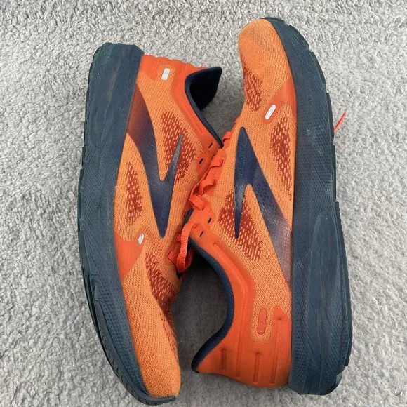 Brooks Launch 9 Running Shoes Men's 12 Orange Navy Performance Training Outdoor