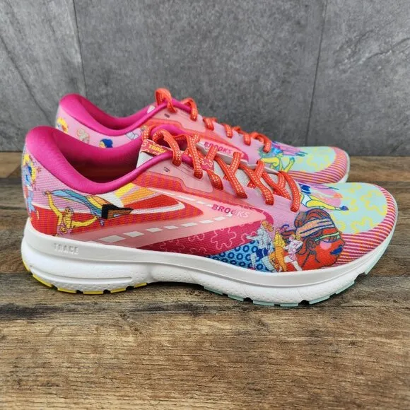 Brooks Trace 3 Size 11 Mens Pink Blue Yellow Multicolor Casual Running Shoes