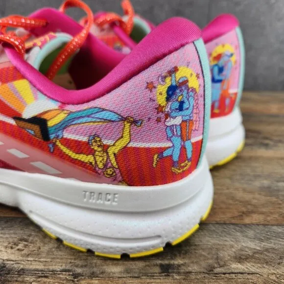 Brooks Trace 3 Size 11 Mens Pink Blue Yellow Multicolor Casual Running Shoes