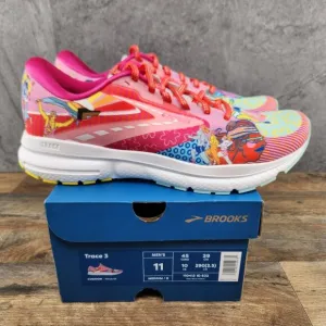 Brooks Trace 3 Size 11 Mens Pink Blue Yellow Multicolor Casual Running Shoes