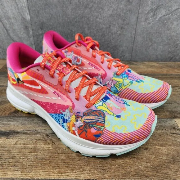 Brooks Trace 3 Size 11 Mens Pink Blue Yellow Multicolor Casual Running Shoes