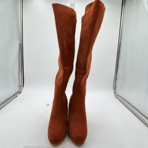 Brown Platform Women Comfortable Wedge High Heel Point Toe Fancy Pull On Boot