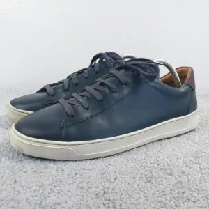 Bruno Magli Westy Mens 10 Shoes Blue Leather Sneakers Lace Up Casual Italy