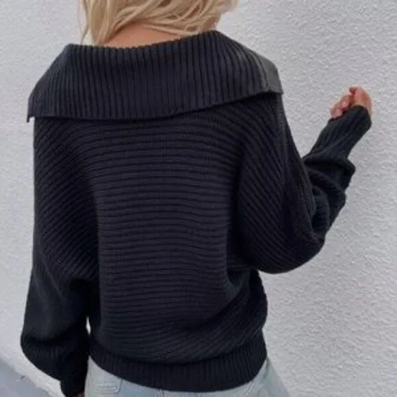 Burgundy V neck Collar Knit Sweater Top Minimalist y2k