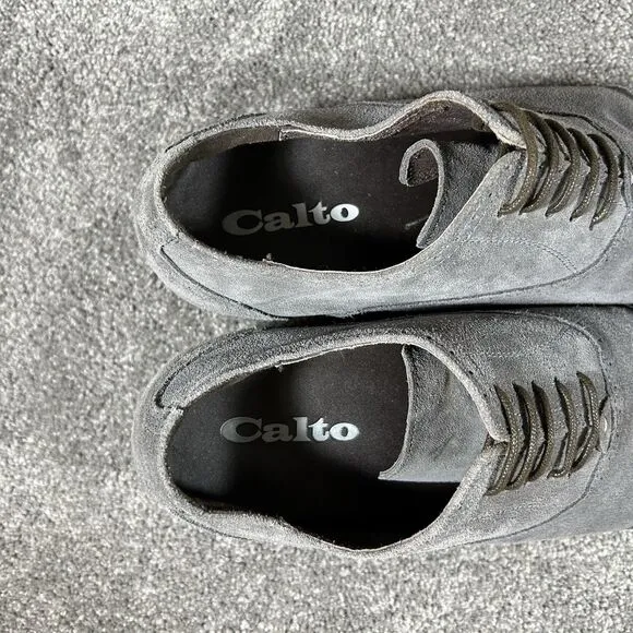 CALTO 2.8” Elevator Height Oxford Gray Cap Toe Laced Dress Shoes Men’s Size 9