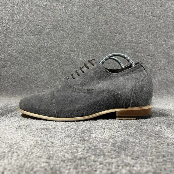 CALTO 2.8” Elevator Height Oxford Gray Cap Toe Laced Dress Shoes Men’s Size 9