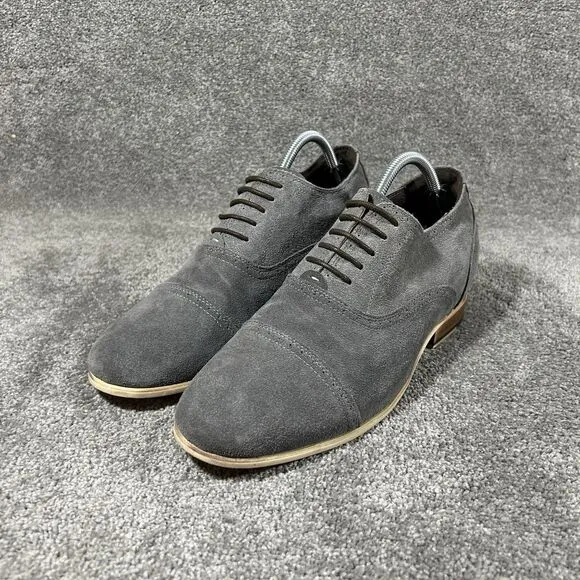 CALTO 2.8” Elevator Height Oxford Gray Cap Toe Laced Dress Shoes Men’s Size 9