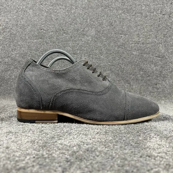 CALTO 2.8” Elevator Height Oxford Gray Cap Toe Laced Dress Shoes Men’s Size 9