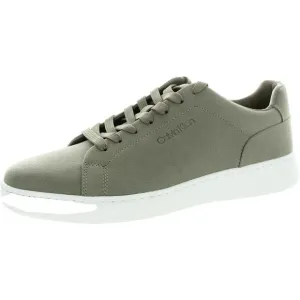 Calvin Klein Mens Falconi Taupe Leather Casual and Fashion Sneakers Shoes New