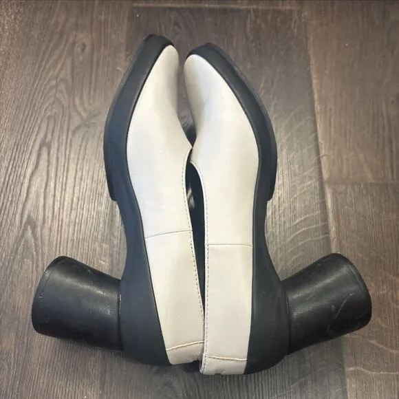 Camper Upright Beige Full Grain Leather Pumps Heels Slip On Comfortable Size 39