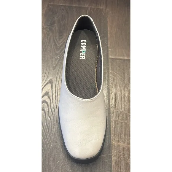 Camper Upright Beige Full Grain Leather Pumps Heels Slip On Comfortable Size 39