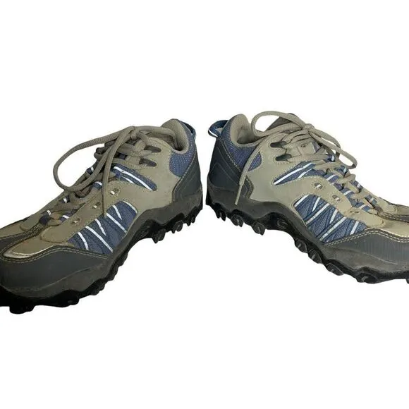 Cannondale Cycling Mountain Biking Shoes 7.5 Blue Grey Rugged Lace Up Hiking