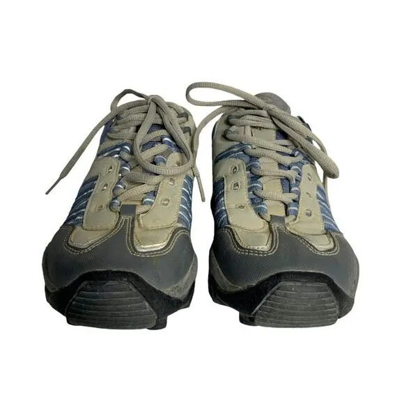 Cannondale Cycling Mountain Biking Shoes 7.5 Blue Grey Rugged Lace Up Hiking