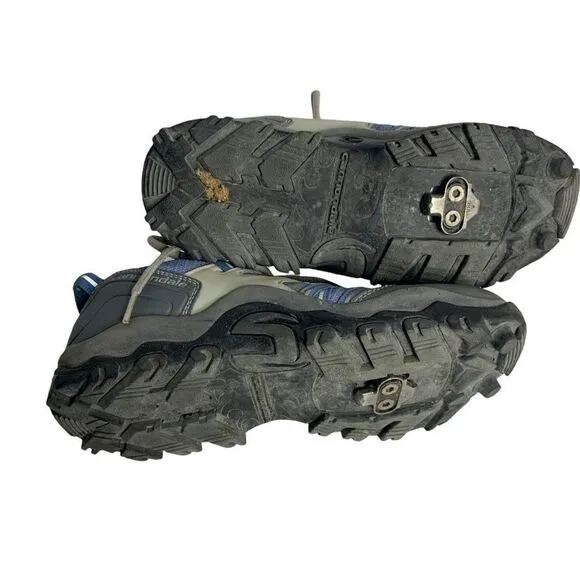 Cannondale Cycling Mountain Biking Shoes 7.5 Blue Grey Rugged Lace Up Hiking