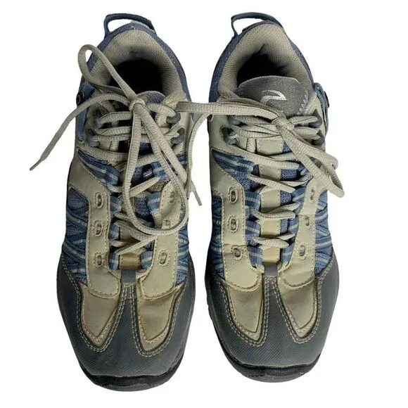 Cannondale Cycling Mountain Biking Shoes 7.5 Blue Grey Rugged Lace Up Hiking