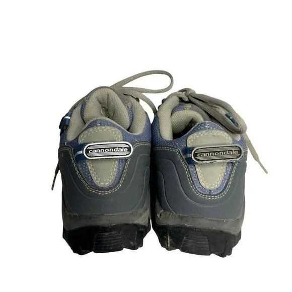 Cannondale Cycling Mountain Biking Shoes 7.5 Blue Grey Rugged Lace Up Hiking