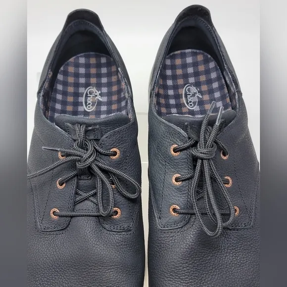 Chaco Men's Davis Lace Black Leather Casual Sneakers Shoes Size 14 US J106259