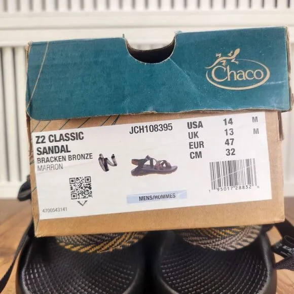 Chaco Z/2 Classic Bracken Bronze Mens Sz 14 Brown Outdoor Hiking Strappy Sandals