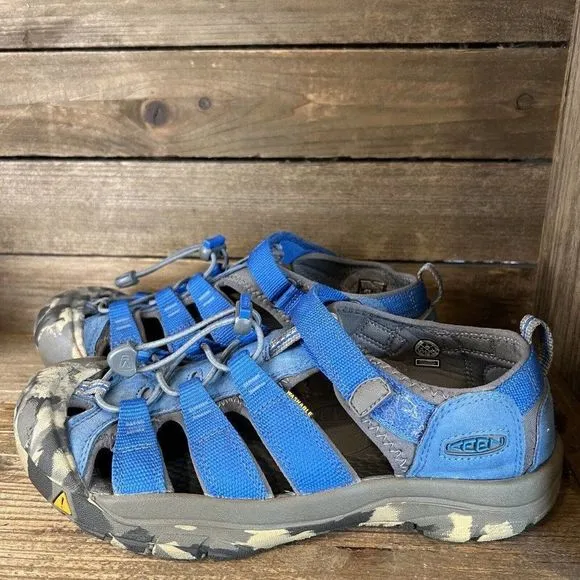 Childrens‎ Big Kids Keen Newport H2 Waterproof Blue Camo Shoes Sandals Size 7 Y