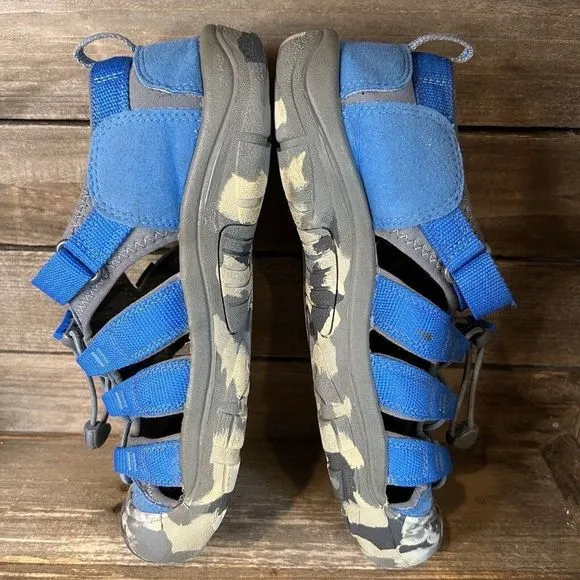 Childrens‎ Big Kids Keen Newport H2 Waterproof Blue Camo Shoes Sandals Size 7 Y