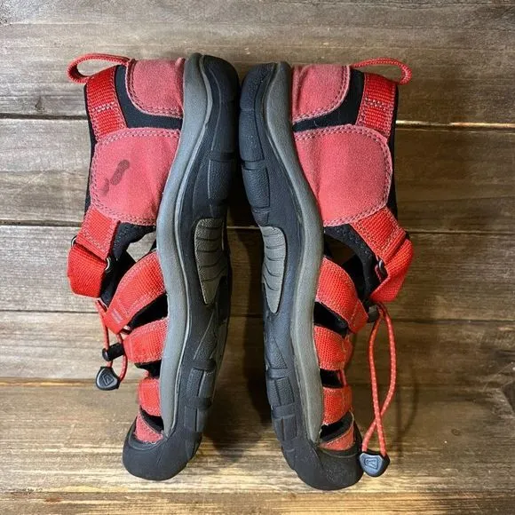 Childrens Big Kids Keen Newport H2 Waterproof Red Shoes Sandals Size 6 Y GUC‎