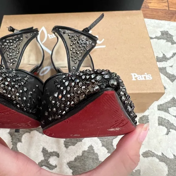 Christian Louboutin Salopatina t-strap black heels size 37 worn once with box