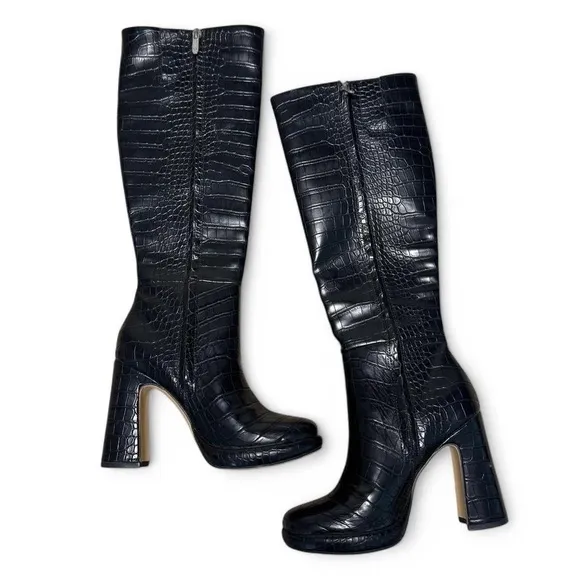 Circus by Sam Edelman Womens Freda Faux Leather Embossed Boots | Size 6