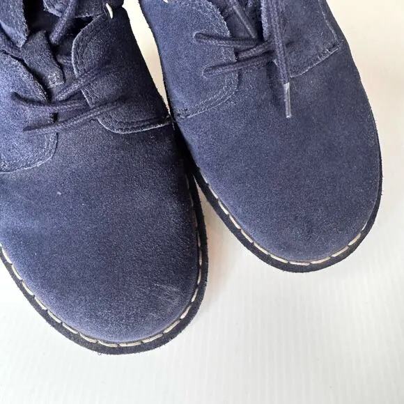 CLARKS Lace Up Boot Women's 9 Tamitha Key Navy Suede Leather Ankle Bootie Casual