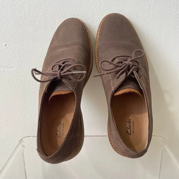 Clarks men’s artisan lace up shoe brown suede size 8