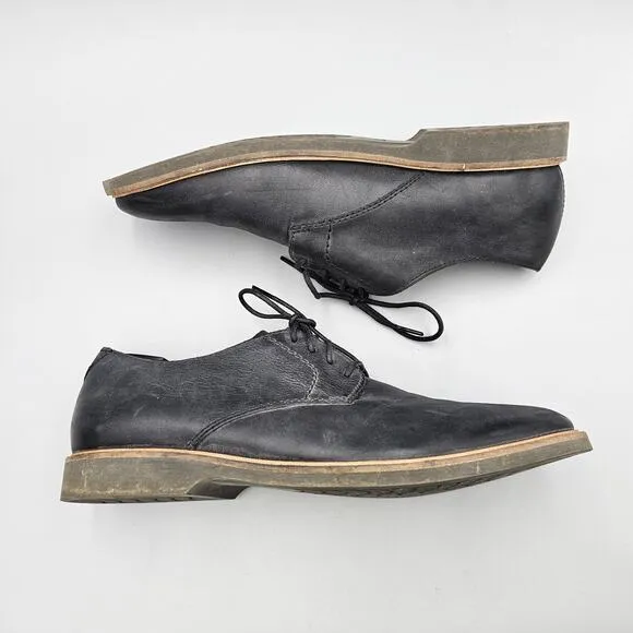 Clarks Men's Size 10.5 US VGC Atticus Lace Artisan Black Nubuck Leather Oxfords