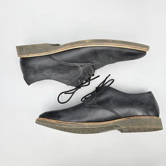 Clarks Men's Size 10.5 US VGC Atticus Lace Artisan Black Nubuck Leather Oxfords