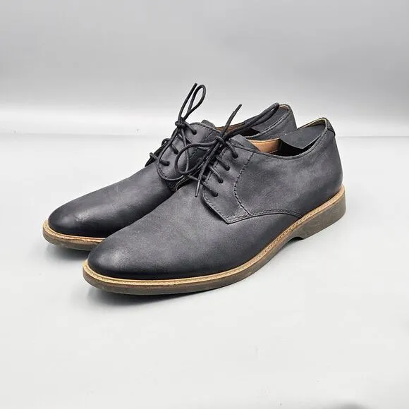 Clarks Men's Size 10.5 US VGC Atticus Lace Artisan Black Nubuck Leather Oxfords