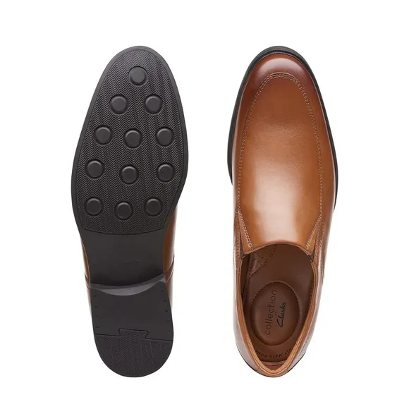 Clarks Men's Whiddon Step Loafer Shoes SZ 8 M - Leather, Comfortable Slip-On&quot;