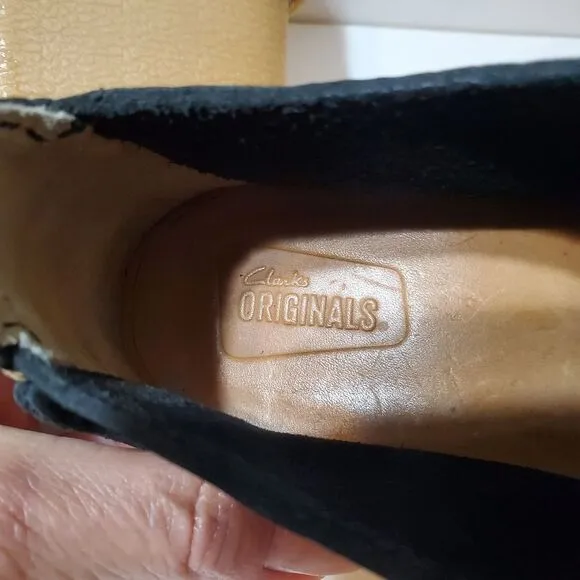 CLARKS ORIGINAL Veldta Auberon Black Nubuck Lace-up Shoes Size 7