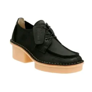 CLARKS ORIGINAL Veldta Auberon Black Nubuck Lace-up Shoes Size 7