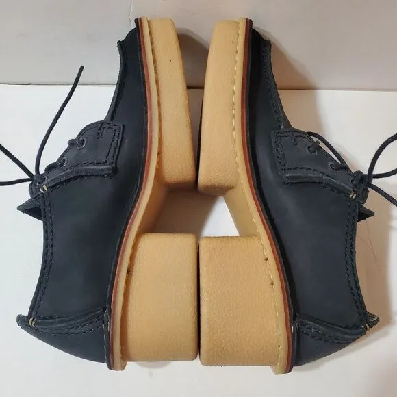 CLARKS ORIGINAL Veldta Auberon Black Nubuck Lace-up Shoes Size 7