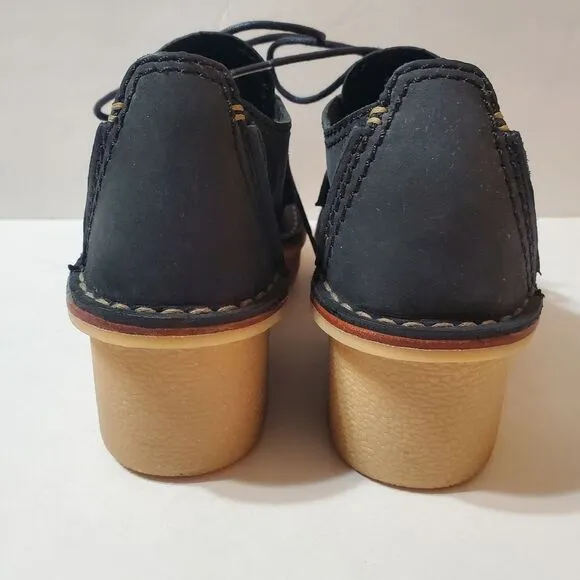 CLARKS ORIGINAL Veldta Auberon Black Nubuck Lace-up Shoes Size 7