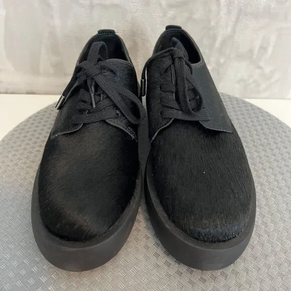 Clarks Originals Mileno London Derby Shoes Womens 7.5 Black Fur Chunky Heavy Y2K